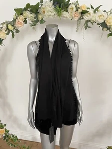 Black Bolero Scarf Face Covering Cover Up Button Up One Size New Influence EH24 - Picture 1 of 12