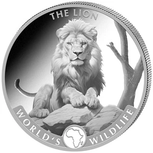 Kongo 1 oz Silber 9999 World´s Wildlife 2025 Löwe Lion Silbermünze ST / BU - Afbeelding 1 van 7