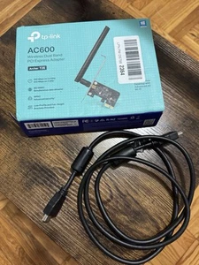 2 LOT: TP-Link PCIe WiFi Card AC600 for Desktop PC, and HDMI CABLE - Zdjęcie 1 z 7
