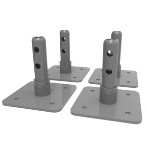 MetalTech 4.75"x4.75"x4.75" Steel Base Plate Leveling Baker Style Scaffolding - Picture 1 of 9