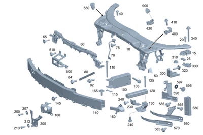 Nuevo panel de llenado de parachoques delantero genuino Mercedes-Benz (2015-2023) OE 2056204101 Foto 1 de 4