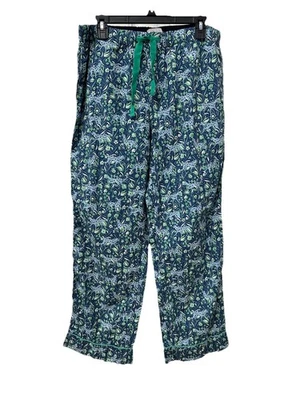 J. Pantalones de pijama floral Crew azul marino y verde talla M leopardo sobre algodón floral  Foto 1 de 4