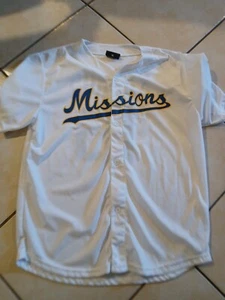 San Antonio Missions ERIC KARROS SGA Jersey Men XL White Button Short Sleeve NEW - Picture 1 of 8