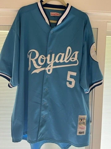 George Brett 5 Kansas City Royals Mitchell & Ness Mens Jersey 1985 Retro SZ 56 Cover