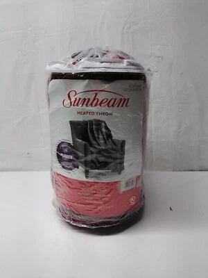Manta térmica Sunbeam | Vellón 3 ajustes de calor granate  Foto 1 de 4