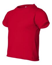Unisex Toddler Kids Basic Cotton Jersey Tee Plain Crew Neck T-Shirt 3301T 3301J