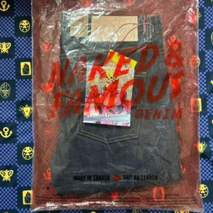 Unused JoJo x NAKED & FAMOUS DENIM Pants W32 Golden Wind Giorno Giovanna JP - Picture 1 of 10