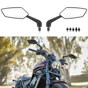 Motorcycle Rear View Mirrors 8/10mm For Honda Rebel 250 300 450 500 Magna 750 - Picture 1 of 24