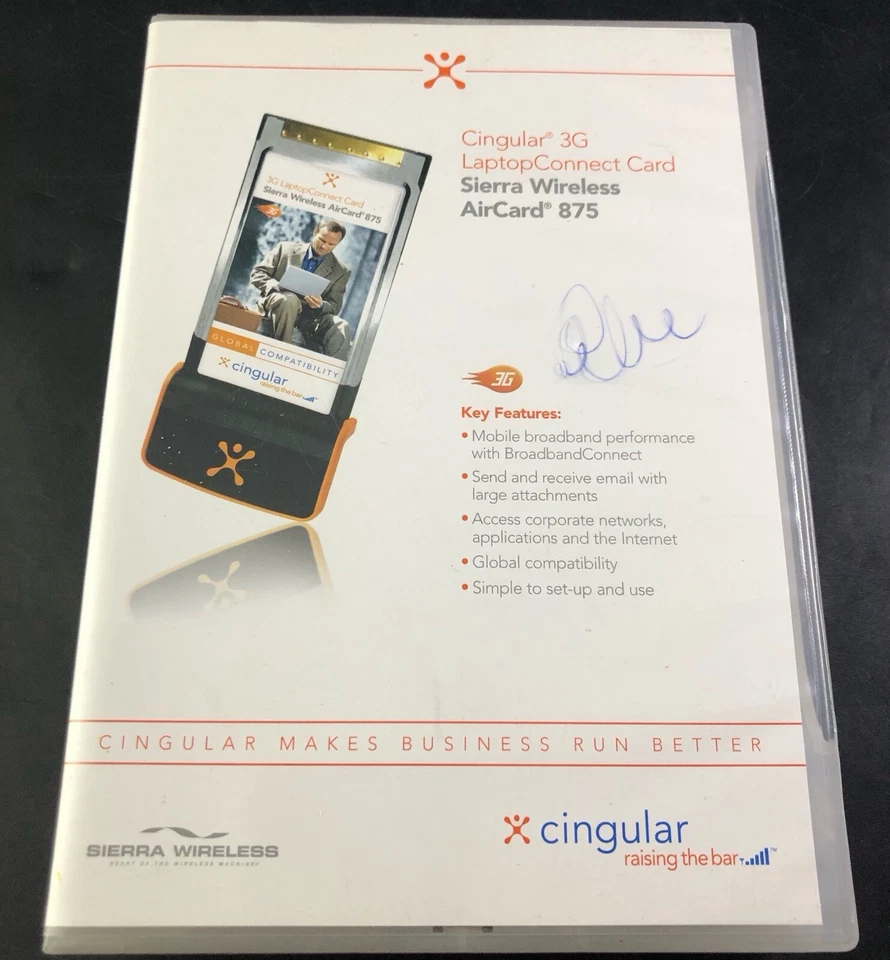 Sierra Wireless AirCard 875 Cingular 3G Laptop Connect Card Broadband Vk04 - Image 1 of 3
