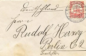 GSWA [X] Mi 26b 10PF CARMINE 20MAY12 WINDHUKa-GERMANY, OPEN AT TOP $150 - Bild 1 von 2