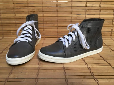 CALVIN KLEIN JEANS MARTINA Grey Perforated High Top Sneaker Womens 8M / 38 Euro - Image 1 of 4