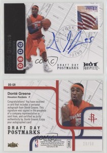 2008-09 Fleer Hot Prospects Draft Day Postmarks /50 Donte Greene Rookie Auto RC