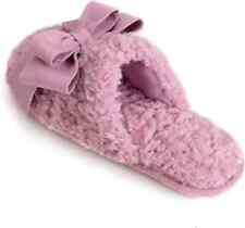 Women's Cute Bow Fuzzy Slippers Memory Foam House Shoes Slip on size 5-6