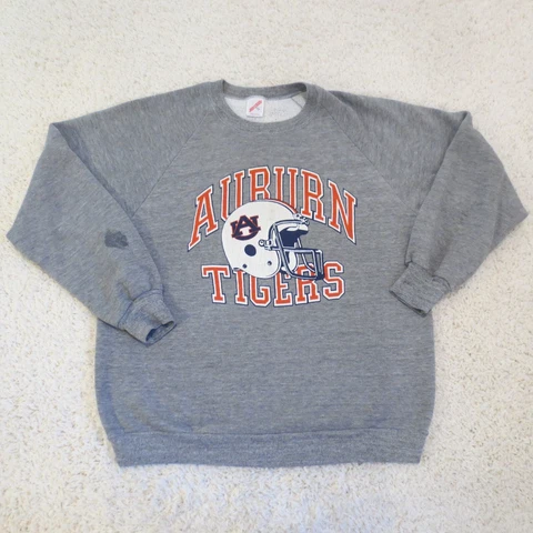 VINTAGE Auburn Tigers Sweatshirt Mens Large FIT Gray Crewneck AU 90s USA Tag XL Cover
