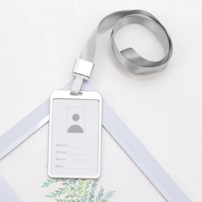 Moda Cubierta para Tarjetas Mujeres Hombres Aleación de Aluminio Trabajo Nombre Portatarjetas Negocios Trabajo Foto 1 de 4