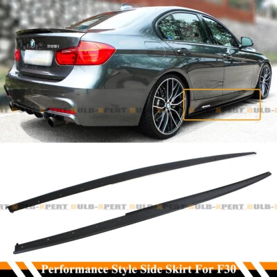 For 12-18 BMW F30 F31 3 Series Sedan M Sport Black Side Skirt Extension Splitter - Image 1 of 4