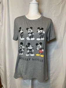 Disney Mickey Mouse T Shirt Gray Sz L Woman’s Great Condition! (W110) - Picture 1 of 6
