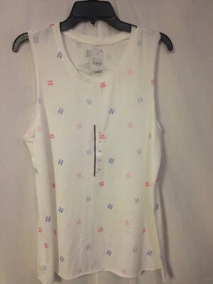 Camiseta sin mangas para mujer sin mangas cuello redondo chanclas con gráfico - Doe - Marfil - XL  Foto 1 de 3