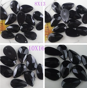 Modeturm facettiert Acryl Wassertropfen schwarz Nähen flacher Rücken Strass - Bild 1 von 7