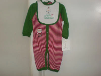 ABSORBA BEBÉS 1ª NAVIDAD 1 PIEZA CON BABERO NUEVO CON ETIQUETAS 0-3 MOS   Foto 1 de 3