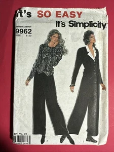 UNCUT Palazzo Pants & Tops Sewing Pattern Simplicity 9962 Sewing Pattern 8-20 - Picture 1 of 2
