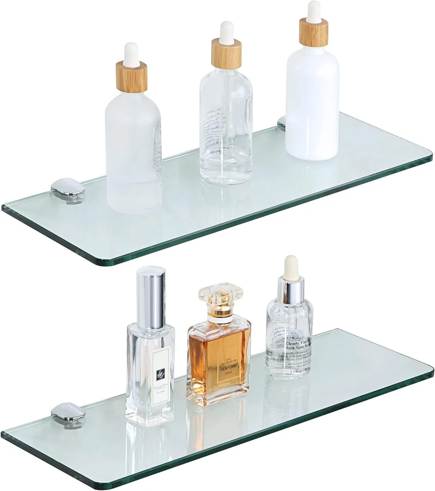 浴室浮动玻璃置物架,钢化玻璃置物架 — 第 1/4 张图片