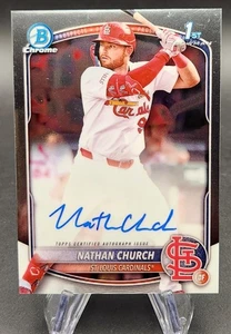 2025 Bowman Chrome #BCP-NCH Nathan Church Auto Bowman 1st Cardinals - Picture 1 of 2