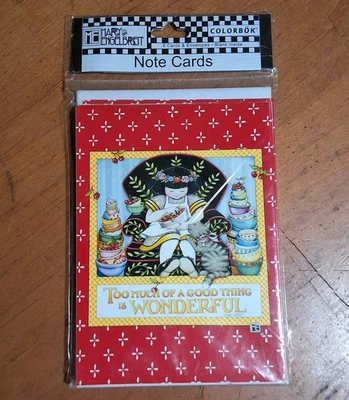 Mary Engelbreit 8 Note Cards 27077 Too Much of a Good Thing Wonderful Cherries - Image 1 of 3