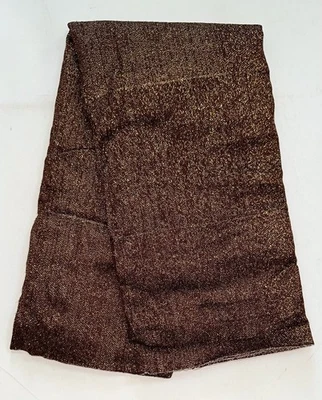 Tela africana/tejida, Kente - marrón y dorado metálico “Wafaa”, ~2 yardas Foto 1 de 3