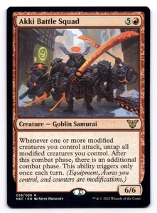 Akki Battle Squad NM Commander: Kamigawa: Neon Dynasty 018/038 MTG Regular - Picture 1 of 2