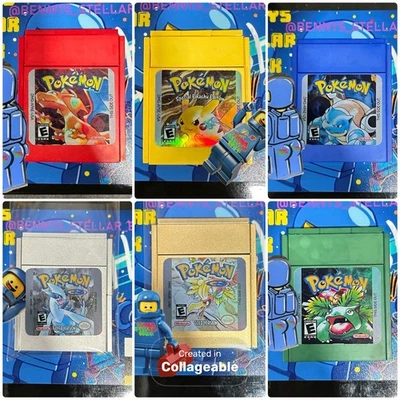 Lego Game Boy Pokemon Game Cart Upgrade Kit! All Lot Of 7 Game Carts - Image 1 of 4