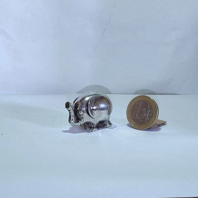 Statuina Placcata Argento - Num. 5 - Elefantino Con Taglio - Immagine 1 di 4