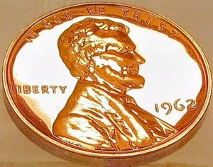 1962 LINCOLN MEMORIAL CENT 1 CENT-BU-UNCIRCULATED-BLAZING RED - Picture 1 of 2