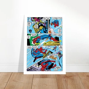 Classic Comic Book Action Poster - Retro Superhero Battle Scene - Picture 1 of 11