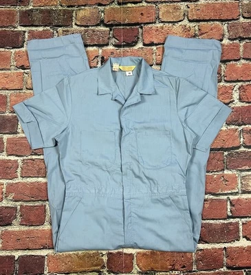 Vintage 60s Big Yank Work Mates Jumpsuit Coveralls Pockets Zipper Snap sz 40 NEW - Image 1 of 4