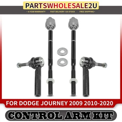 4Pcs Front Inner & Outer Steering Tie Rod End for Dodge Journey 2009 2010-2020 - Image 1 of 4