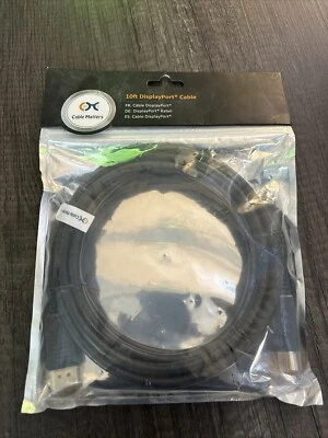 New Cable Matters DisplayPort Cable Black 10’ 102005-10 - Image 1 of 4