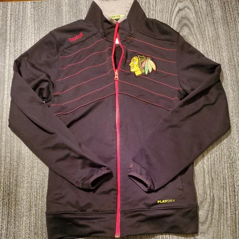Chicago Blackhawks Reebok Center Ice NHL Full Zip Hockey Jacket Men's Size S Cover