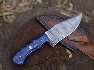 Unique 9"Skinning Knife Damascus Blade Knife Bowie Knife W/L/Sheath _BL-3097 - Picture 1 of 15