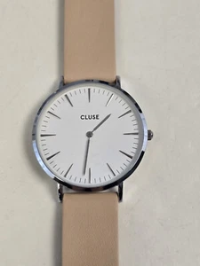 Cluse La Boheme 38mm Women's Watch Silver Stainless Nude Leather CL18231 NEW - Picture 1 of 8
