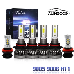 9005 9006 H11 LED Combo Headlight Fog Light Kit High+Low Beam Bulbs White 6000K - Picture 1 of 12
