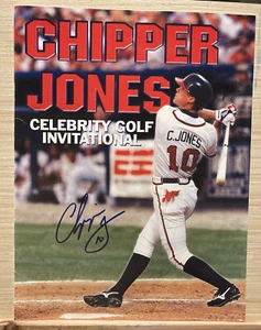 CHIPPER JONES CELEBRITY GOLF TOURNAMENT SIGNED PROGRAM  2002 HOF ALT Braves - Picture 1 of 5