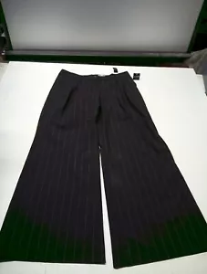 Womens Black Pinstriped THE LIMITED Stretch 96% Wool Blend Dress Pants 10 NWT - Picture 1 of 5