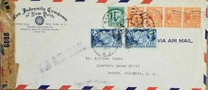 906 CHINA RESISTANCE + PREXIES 1943 CENSOR AD Cover to SOUTH AMERICA w RECEIVER! - Picture 1 of 1