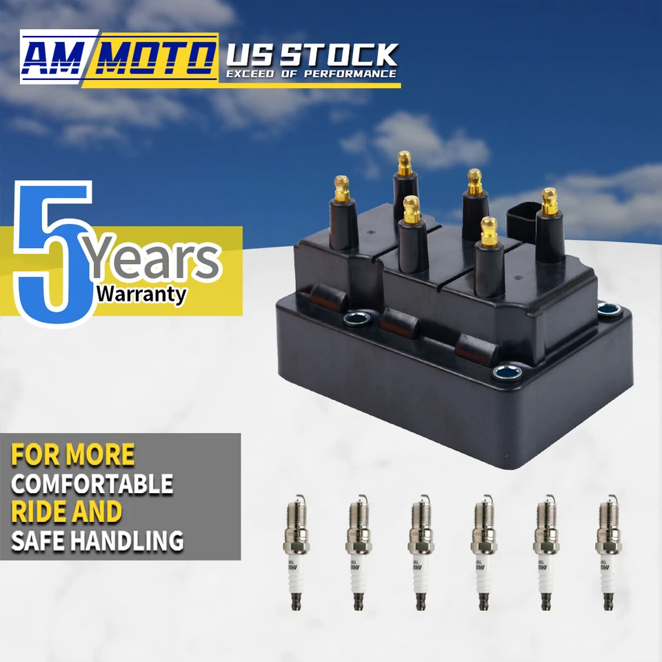 OEM Ignition Coil & 6x IRIDIUM Spark Plug Kits for Dodge Chrysler Town & Country - Image 1 of 4