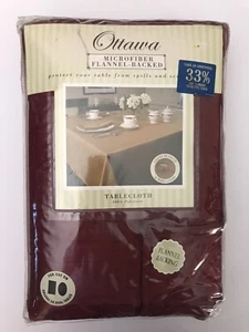 Ottawa Microfiber Flannel Backed Tablecloth Henna 58 x 104” Oblong Or Oval Sz - Picture 1 of 11