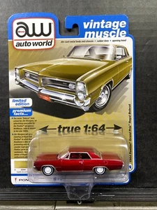 Pontiac Grand Prix Cherry Red Chase Car 1/64 Auto World 1964 - Imagen 1 de 2