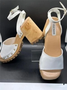 Steve Madden Ocala Plateau-Sandalen mit Absatz weiß Leder 9,5 NEU - Bild 1 von 7