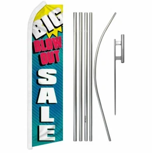 "BIG BLOW OUT SALE" Advertising Super Flag & Pole Kit discount deal clearance - Picture 1 of 16