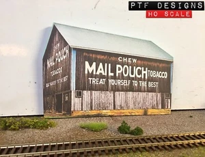 HO Scale MAIL POUCH TOBACCO BARN Flat / Front 3D Background, Farm - Picture 1 of 9